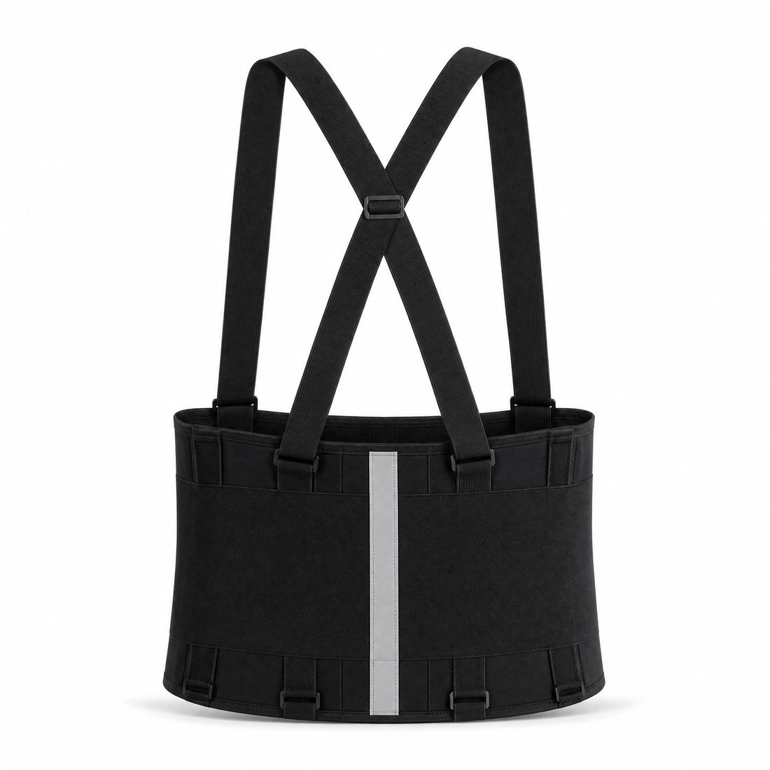Cinta lombar de suporte Nuvem Natural com suspensórios em X, vista frontal